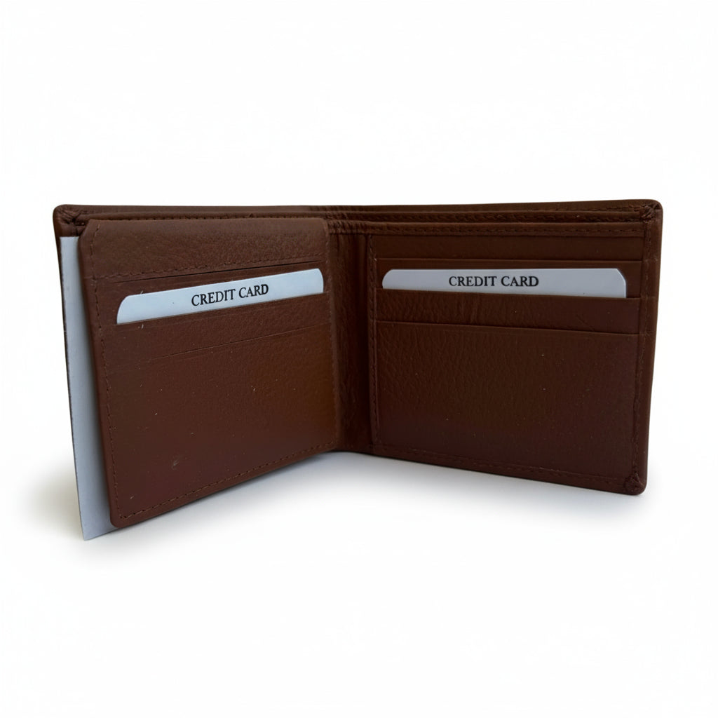 Light Tan Leather Wallet with Upper Flap