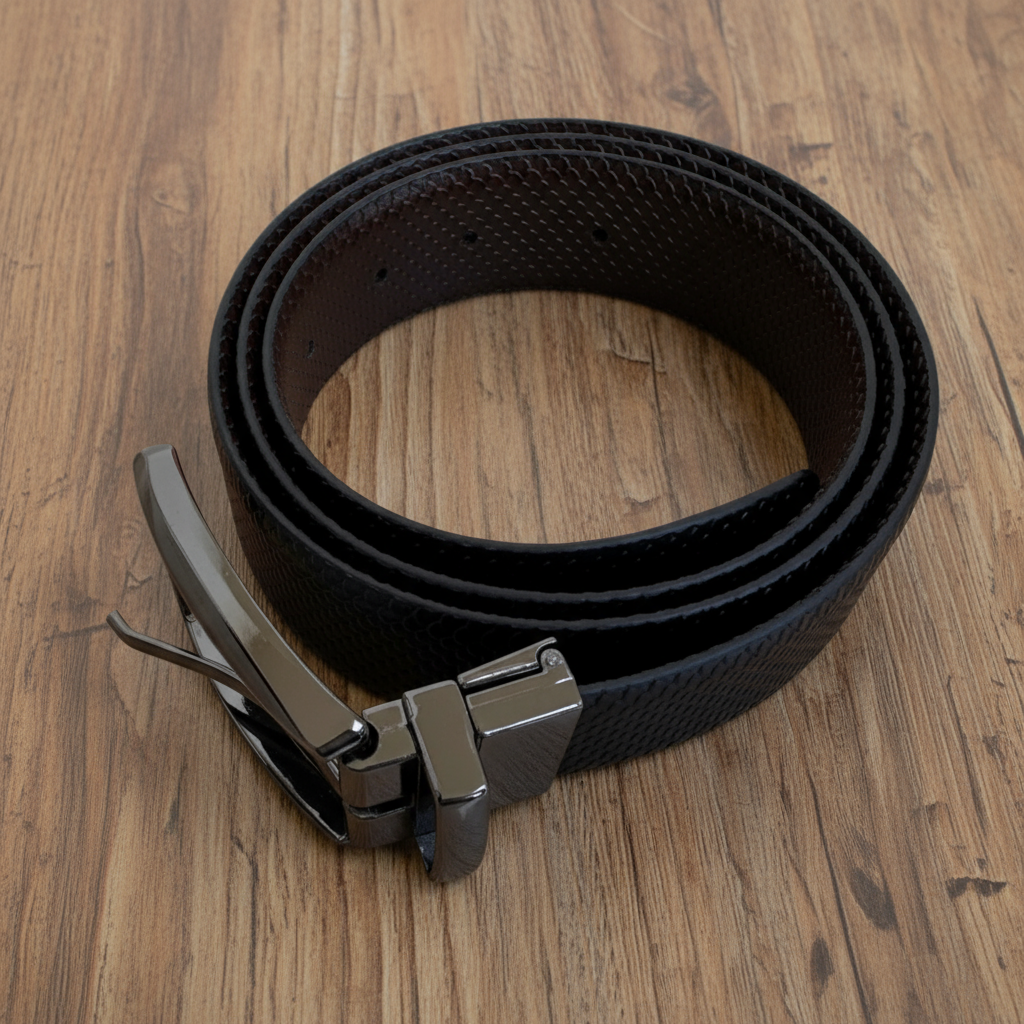 Reversible Original Italian Fish Texture Leather Belt – 35MM