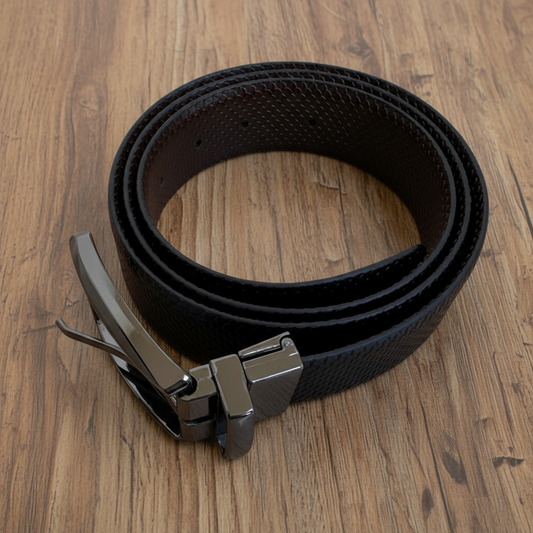 Reversible Original Italian Fish Texture Leather Belt – 35MM