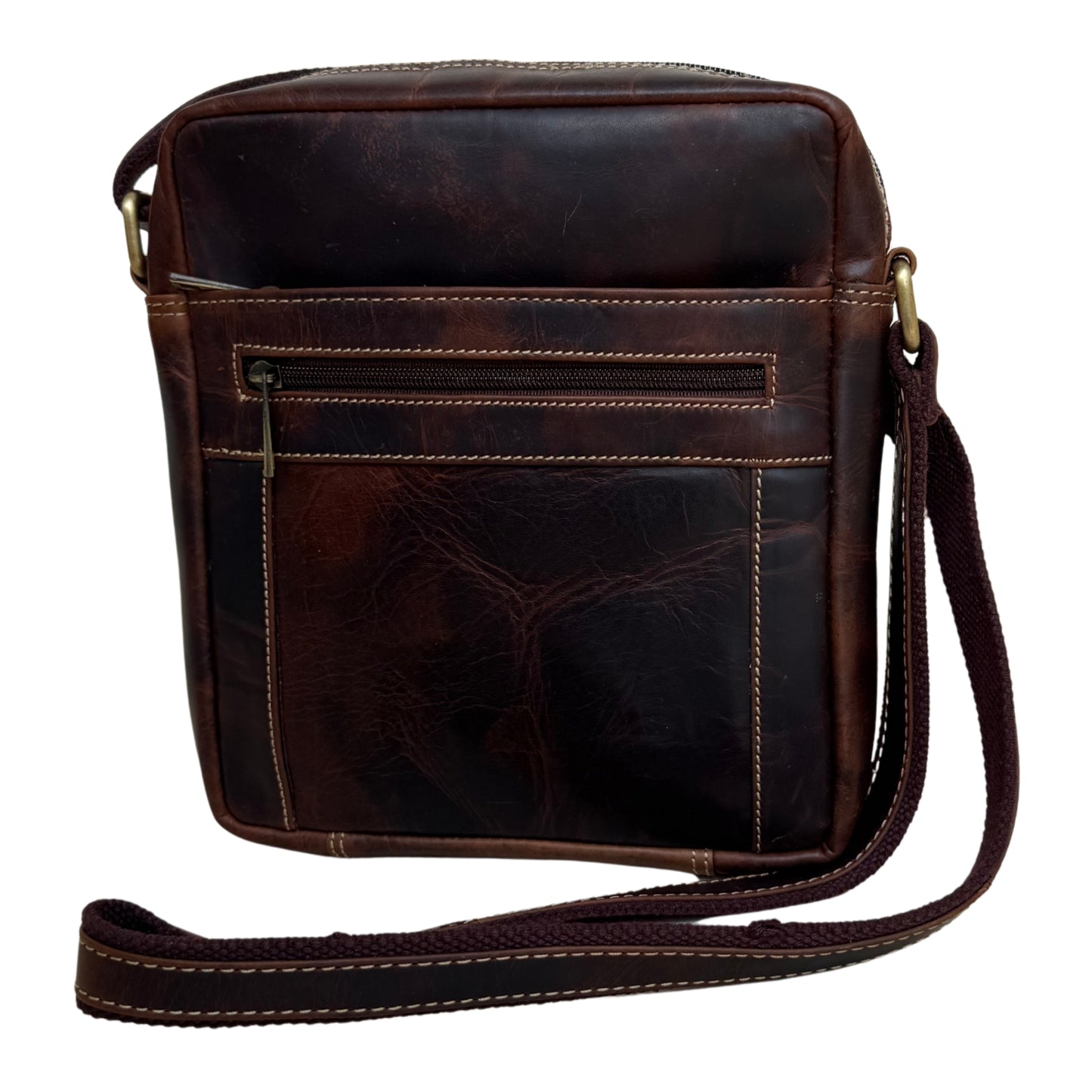 Unisex Oil Plup Leather Sling Bag – Medium Size