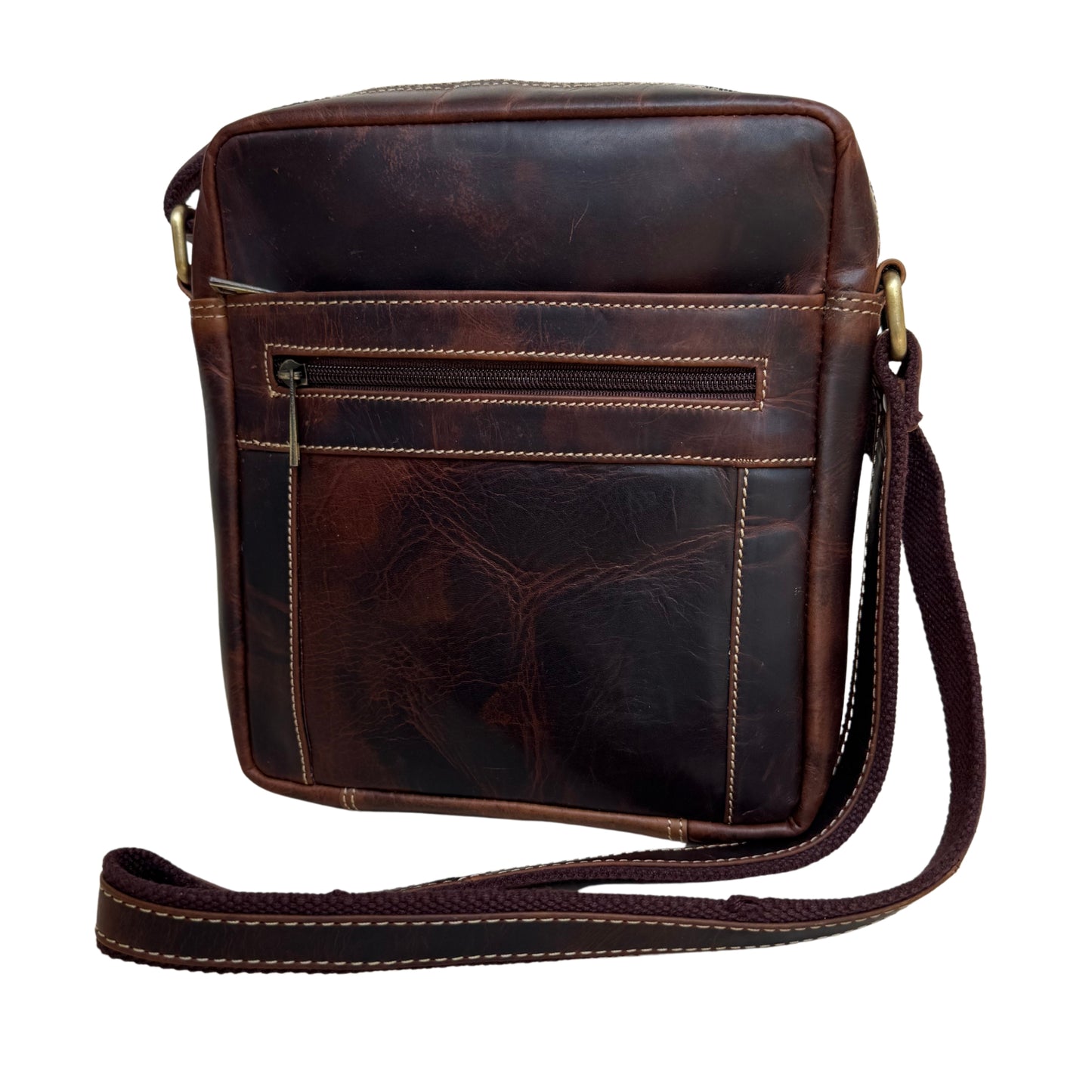 Unisex Oil Plup Leather Sling Bag – Medium Size