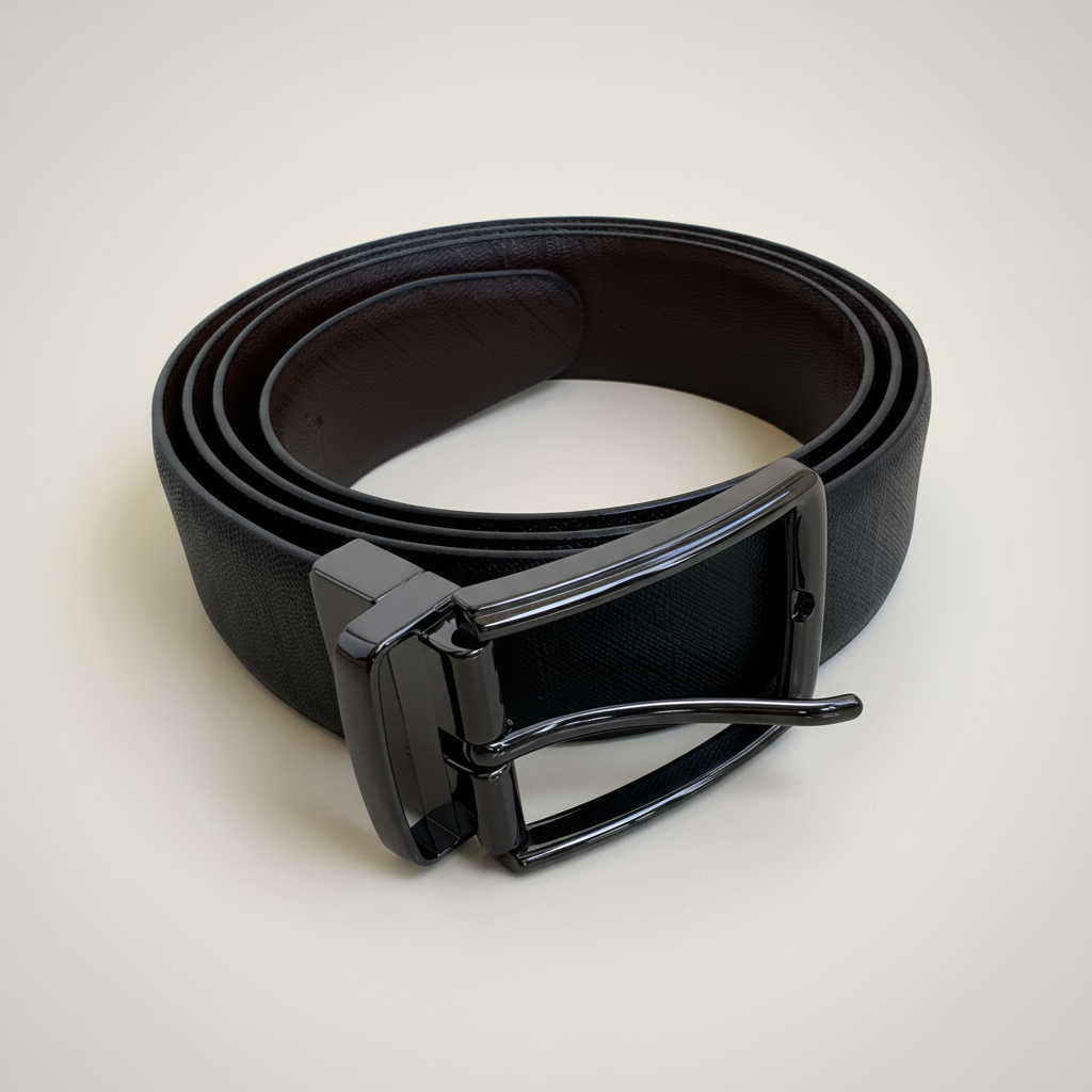 Reversible Original Italian Cross Line Leather Belt – 35MM