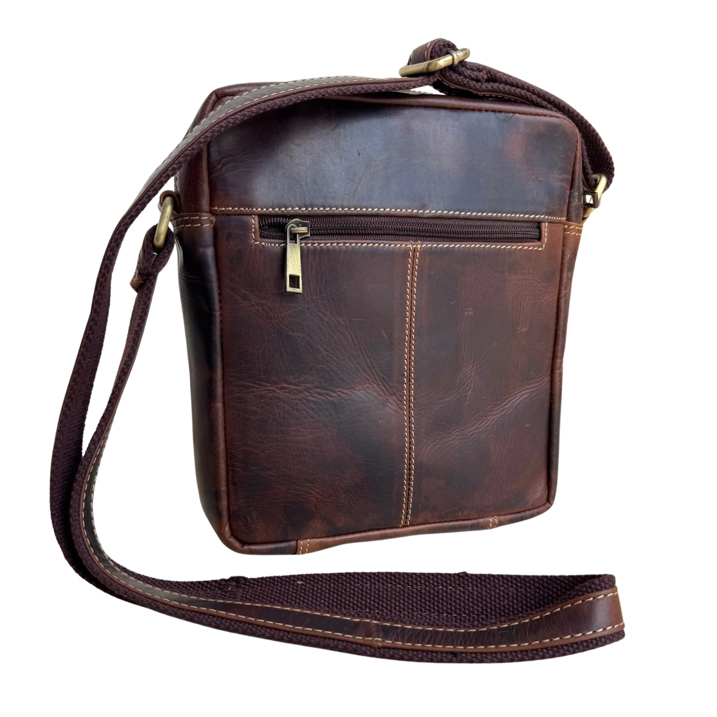 Unisex Oil Plup Leather Sling Bag – Medium Size