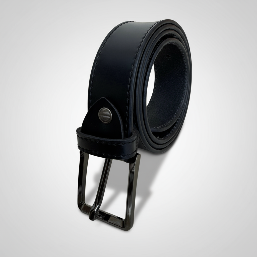 Fancy Crystal Stitch Leather Belt – 40MM (Black & Brown)