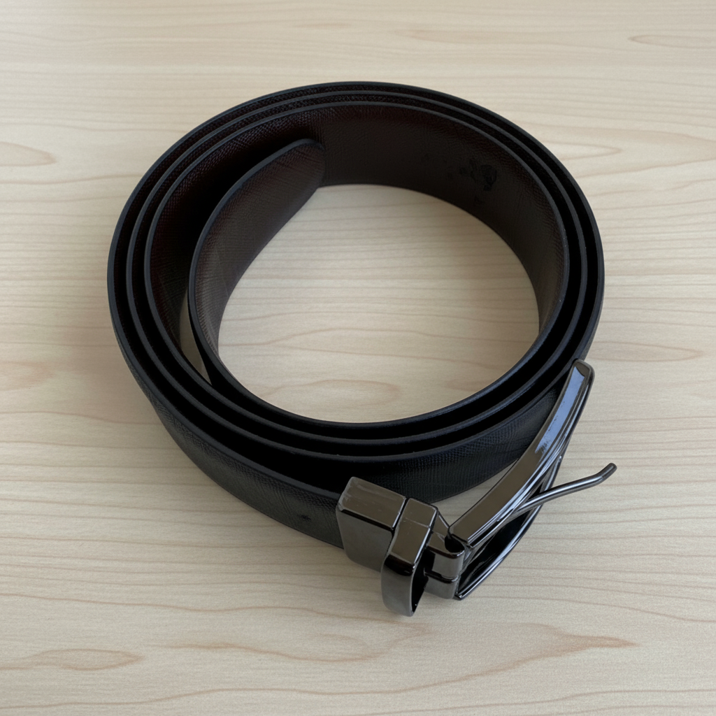 Reversible Original Italian Cross Line Leather Belt – 35MM