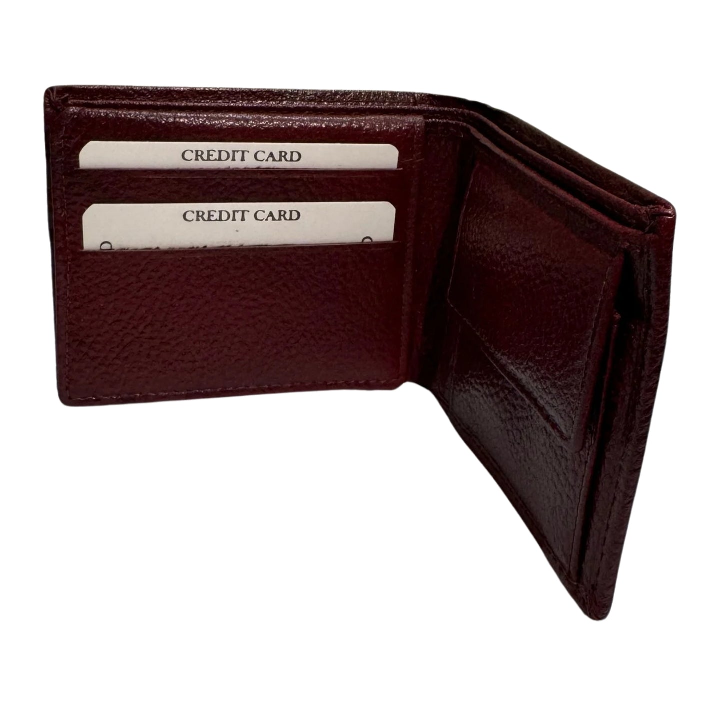 Classic Brown Leather Wallet with Coin Pocket & Upper Flap