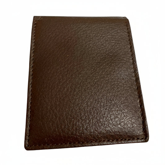 Coffee Brown Leather Wallet with Coin Pocket & Upper Flap