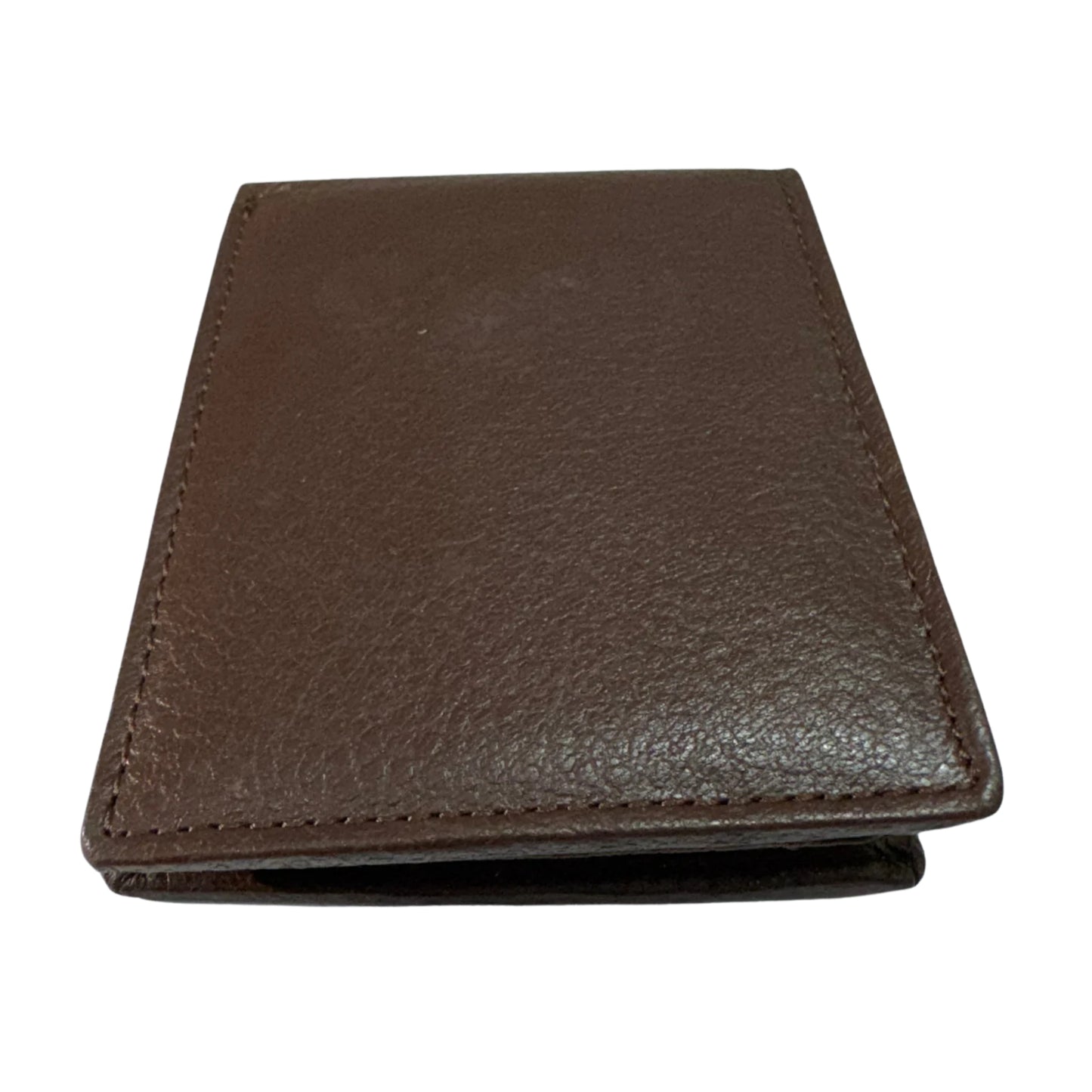 Coffee Brown Leather Wallet with Coin Pocket & Upper Flap