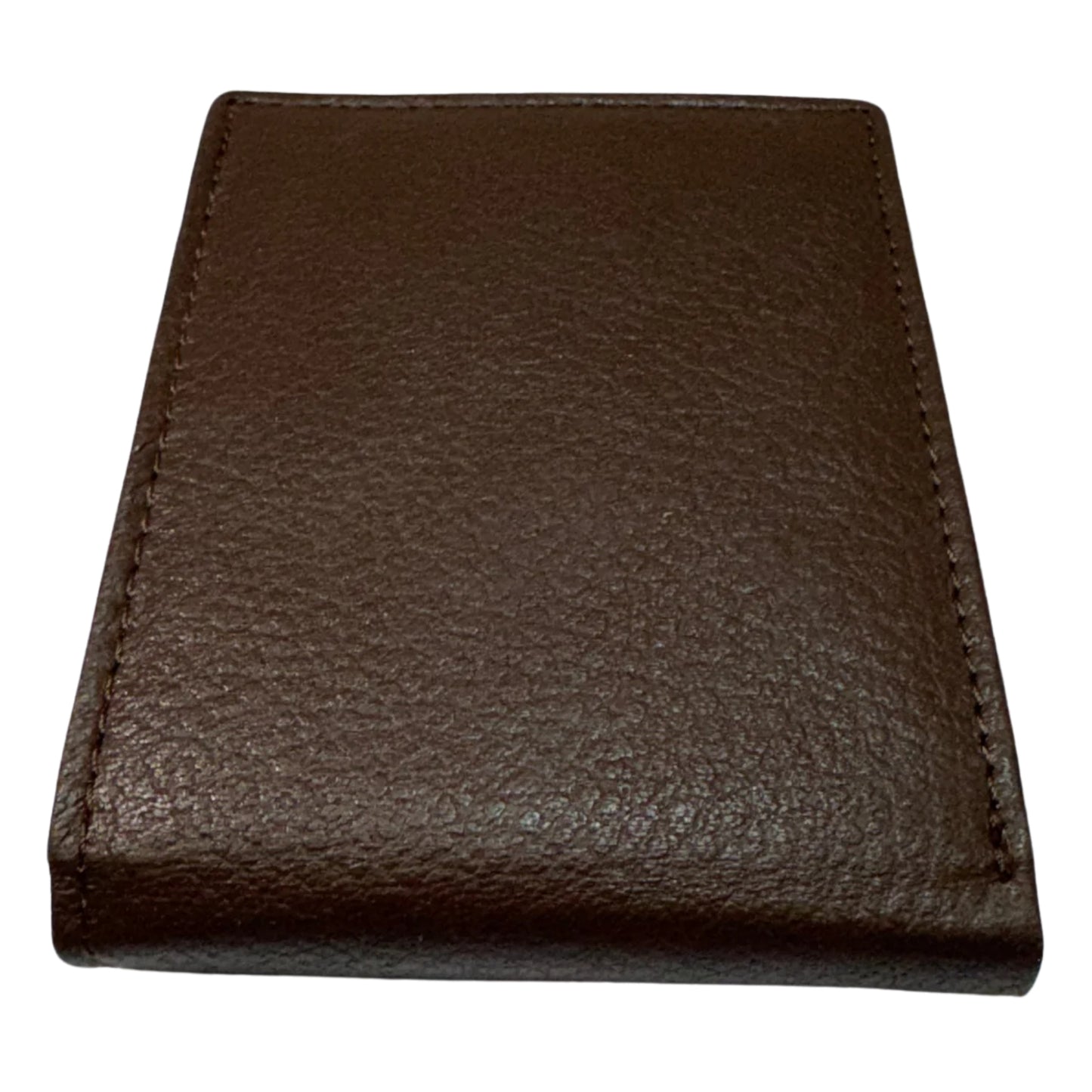 Coffee Brown Leather Wallet with Coin Pocket & Upper Flap