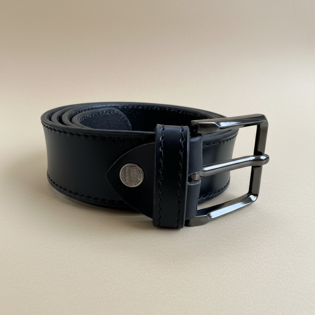 Fancy Crystal Stitch Leather Belt – 40MM (Black & Brown)