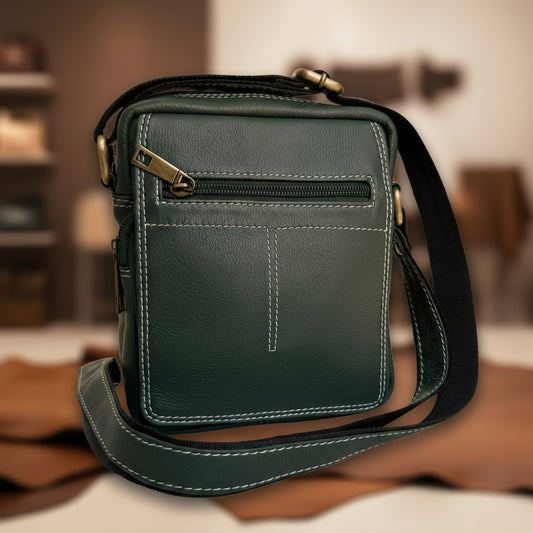 Green Leather Sling Bag – Small Size