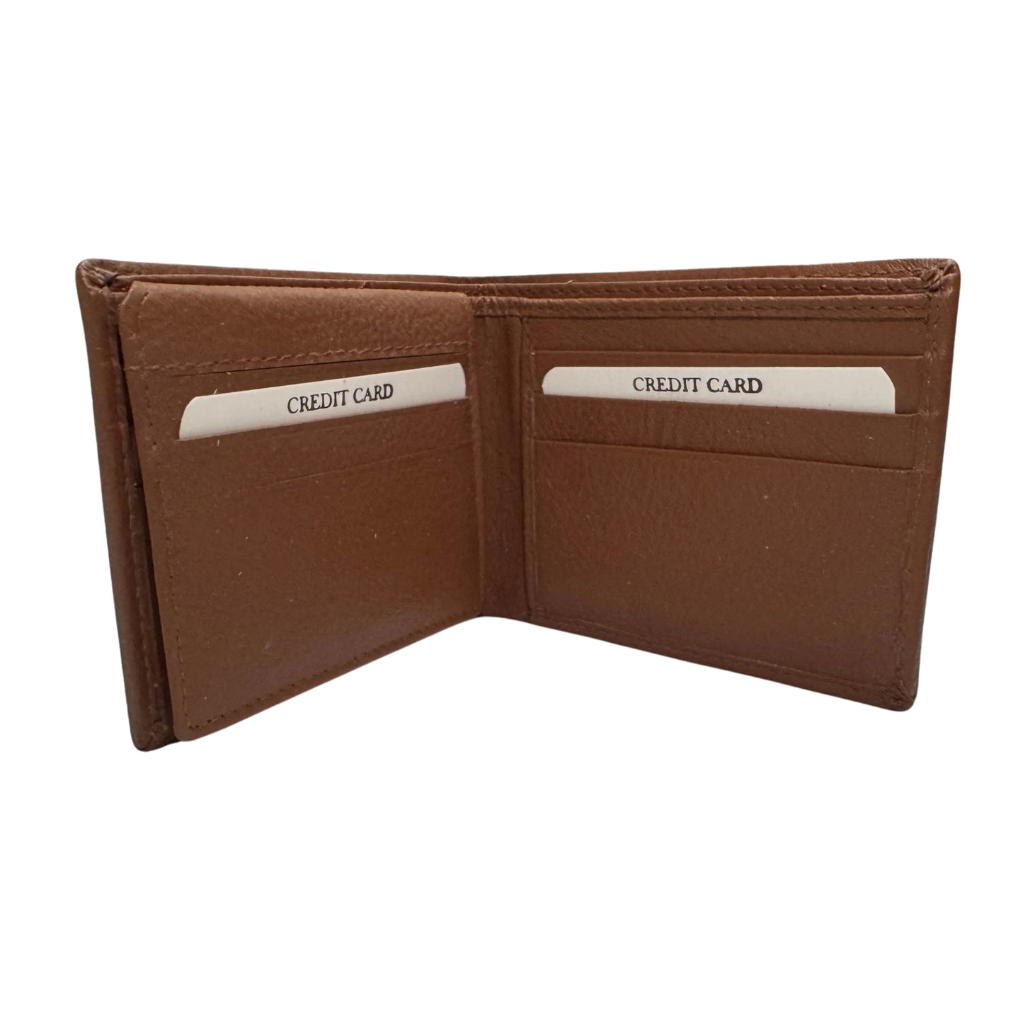 Light Tan Leather Wallet with Upper Flap