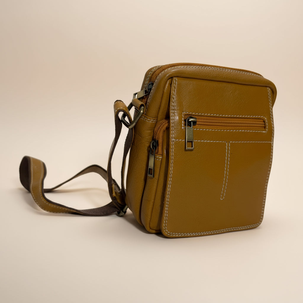 Mango Yellow Leather Sling Bag – Small Size